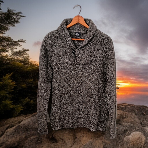 L.L. Bean Lambs Wool Shawl Collar Sweater  Sz M Pullover Warm Preppy Academia. - Picture 9 of 15